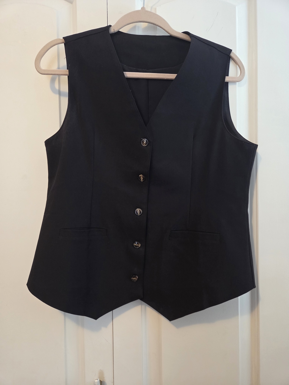 Classic Black Button-Front Vest